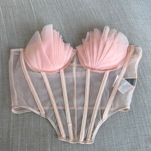 Sheer Pink Bustier with Delicate Design